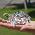 Statue de tortue créative polyvalente matériau en verre porte-bonheur tortue en cristal ornement