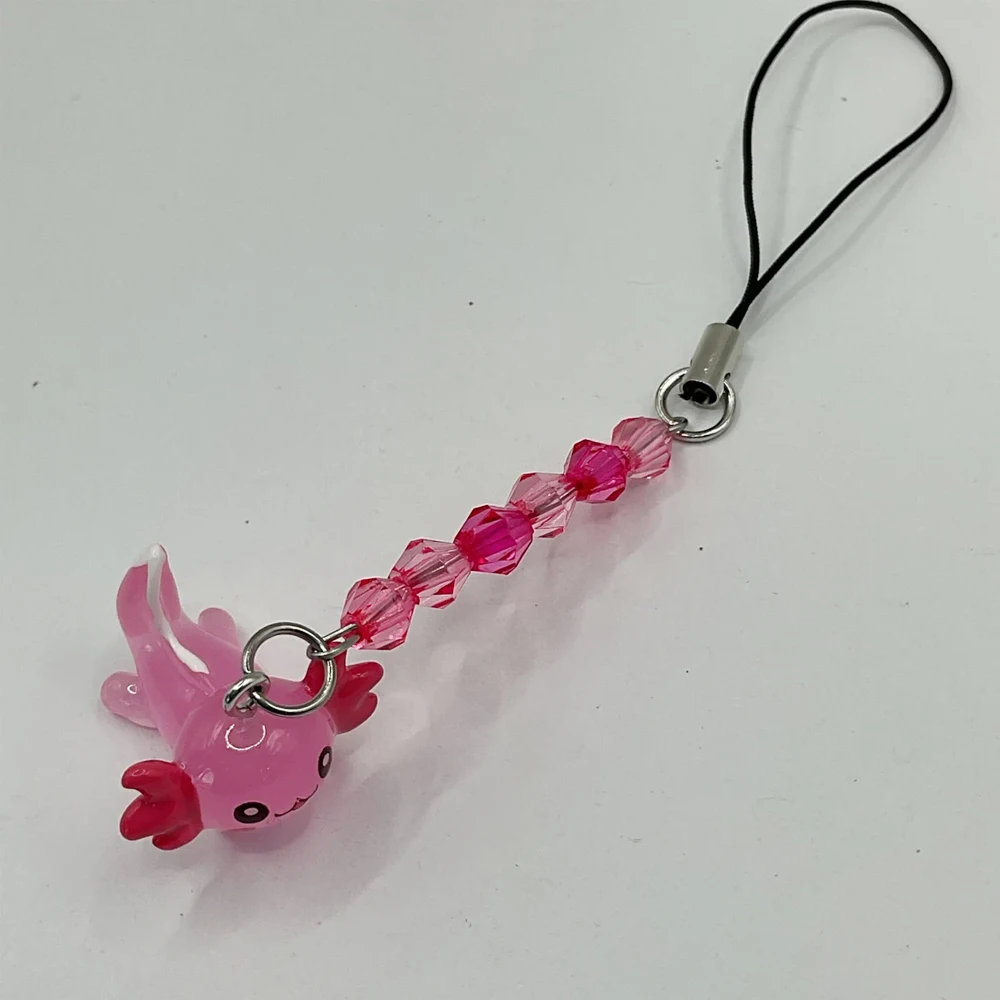 Mignon charme de téléphone Axolotl en résine, sangle de lanière animale Kawaii, téléphone portable JO, accessoires de téléphone portable, 1PC