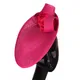 Fascinateur en maille rose chaud pour femme chapeaux de mariage pince à cheveux chic pour femme