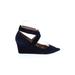 Pura Lopez Wedges: Blue Solid Shoes - Women's Size 36 - Pointed Toe