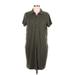 J.Jill Casual Dress - Shirtdress: Green Dresses - Women's Size Large Petite