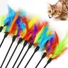 5PCS Feather Cat Teaser Toys for Cat Interactive Feather Wands Toy Funny Pet Cat Stick Kitten Chaser