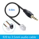 Telephone Line Male Socket Adapter 3.5MM Male Bluetooth Earphone RJ9 Crystal Head 4P4C Mobile Phone