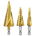 STONEGO Solid Carbide Titanium Step Cone Drill Bit Drill Accessories 4-12/20/32mm HSS Spiral Grooved