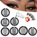 2 pairs 3D Natural Magnetic Eyelashes With 4 Magnetic Lashes Reusable Magnetic False Eyelashes
