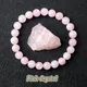 Original Pink Rose Powder Crystal Quartz Bracelets for Women Natural Stone Stretch Bracelets Homme