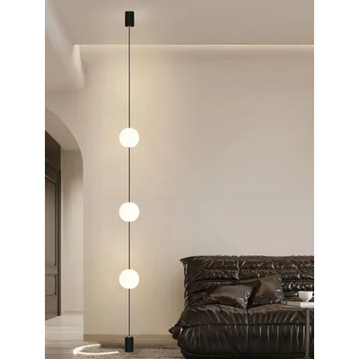 Nordic Simple Living Room Floor Lamp Modern Led Floor LampVilla Indoor Lighting Hanging Bedroom Bedside Long-Line Spherical Lamp