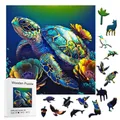Adult and Children's Wooden Puzzle Wooden DIY Package Turtle Animal Shape Festival Gift Wooden