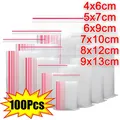 100pcs/pack Self Seal Clear Plastic Poly Bag Resealable Bags Food Storage Package Reclosable Vacuum