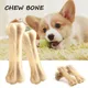 Chew Bone Dog Toy Food Treats Oral Care Brown Buffalo Leather Teeth Cleaning Puppy Chew Training