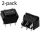 2-pack 6 PIN DPDT Double Pole Double Throw 20 Amp Momentary Rocker Switch Waterproof Momentary Push