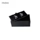 Black PU Leather Geschenk Box for Manschettenknopfe cufflinks Storage Box Jewellery Cuff Links Gift