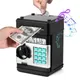 Electronic Piggy Bank Automatic Mini Atm Saving Money Box Pretend Play Coins Cash Deposit Password