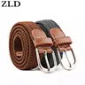ZLD women's Elastic Stretch Waist Belt Canvas Stretch Braided Elastic Woven Belt Hot Metal Stretch
