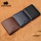 BISON DENIM Men's Wallets Genuine Leather Vintage Business Purse Credit Card Holder Thin Short