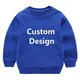 Children's pure cotton round neck hoodie with letter printing custom boy and girl hoodie top