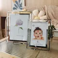 Acrylic Glass Picture Frame Silver Mirrored 10X15 15X20cm Photo Frame Stand Tabletop For Pictures