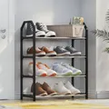 Simple Shoe Rack 4-Layer Assembled Shoe Rack Stainless Steel Living Room Space Saving Trapezoidal