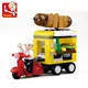 Sluban Building Block City Town Hot-Dog Dinning Car 112pcs Educational Bricks Toy Boy Gift - No