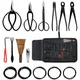 15Pcs Bonsai Pruning Tool Set Carbon Steel Extensive Cutter Scissors Kit with Nylon Case For Garden