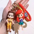 Snow White Princess Elsa Silicone Keychain Anime Cartoon Pendant Car Keyring Bag Holder Jewelry