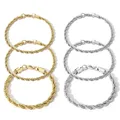 Fashion Twisted Rope Chain Bracelets For Women Men 304 Stainless Steel Wris Minimalist Metal Jewelry