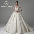 Abiti da sposa dell'abito da ballo di michael Royce per la donna 2024 abito da sposa con illusione