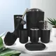 6pcs/set Bathroom Accessories Set Soap Dish Toothbrush Holder Toilet Brush Lotion Rack Trash Can