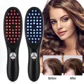 Electric Massage Comb Blue Red Light Therapy Vibration Hair Massage Scalp Brush Negative Ion Spray