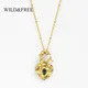 Women Lovely Heart Pendant Necklace Vintage Stainless Steel Gold Plated Beads Chain Circle Charms