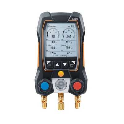 Testo 550S Digital Refrigeration Gauge Manifold with Hoses Clamp Refrigerant Meter Set Manometro Tools Gauge System