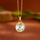 Pisces Round Pendant Stainless Steel Necklaces For Women Pisces Jewelry Trendy Gold Color Chain