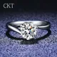100% Original 18K White Gold VVS 1 Carat D Color Moissanite Diamond Ring Luxury Wedding Band Fine