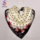 [BYSIFA] Women Scarf New Black Beige Silk Square Scarf Shawl Ladies Dot Prin Winter Scarves Bandana