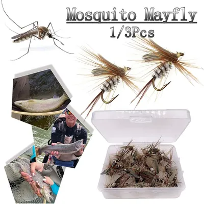 3Pcs Wet Fly Flies for Trout Fishing Flies Artificial Insect Hook Bait Mosquito Fly Fishing Trout