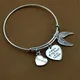 New Angel Wing Bracelet Memorial Bangle A Piece Of my Heart Is In Heaven Sympathy Gift Loss of Mom