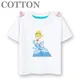 Disney Elegant Cinderella Princess Anime Summer Fashion Cotton Children's Cartoon T-shirt Round Neck