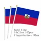 zwjflagshow Haiti Hand Flag 14*21cm 100pcs polyester Haiti Small Hand waving Flag with plastic