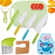 8/9pcs Creative Children's Cartoon Cook Kitchenware Set Plastic Cutting Board Fruit Knife Reusable