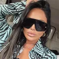 Fashion Classic Sunglasses Men Women Luxury Brand Oversize Transparent Red Aviator Sunglasses Female
