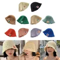 Knit Beanie Hat for Women Y2K Hollowed Bucket Hat Girls Sunprotection Cap Fashion Female Hat Teens