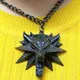 10pcs Wizard Wild Series Wolf Head Medallion Pendant Necklace Monster Hunter Cosplay Games Animal