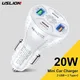 USLION USB C Car Charger 20W Type C Fast Charging Auto Mobile Phone Charger Adapter For IPhone