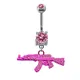 Belly Button Rings Gun Piercing Navel Ring Clear Gem Navel Button Ring Body Jewelry Ombligo Nail