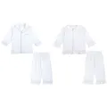 Wholesale Children Clothes Baby Sleepwear 100% Cotton Seersucker Sibling Clothes Matching Pajamas