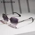 KINGSEVEN DESIGN Fashion Lady Sun Glasses Rimless Women Sunglasses Vintage Alloy Frame Classic Brand