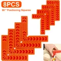 8Pcs 90 Degree Positioning Squares 4 Inch/3 Inch Right Angle Clamps Reusable Plastic L-Type Fixing