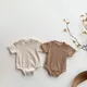 Newborn Baby Onesies Infants Girl Boy Cotton Simple Short Sleeve Romper Toddlers Jumpsuit Baby