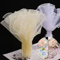 1PC Flower Wrapping Paper Wave Yarn Florist Bouquet Packaging Lace Pearl Mesh Gift Packaging Supply