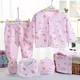 5Pcs/Set Spring Newborn Baby Boys Girls Cotton Long Sleeve T-Shirts + Pants + Hat